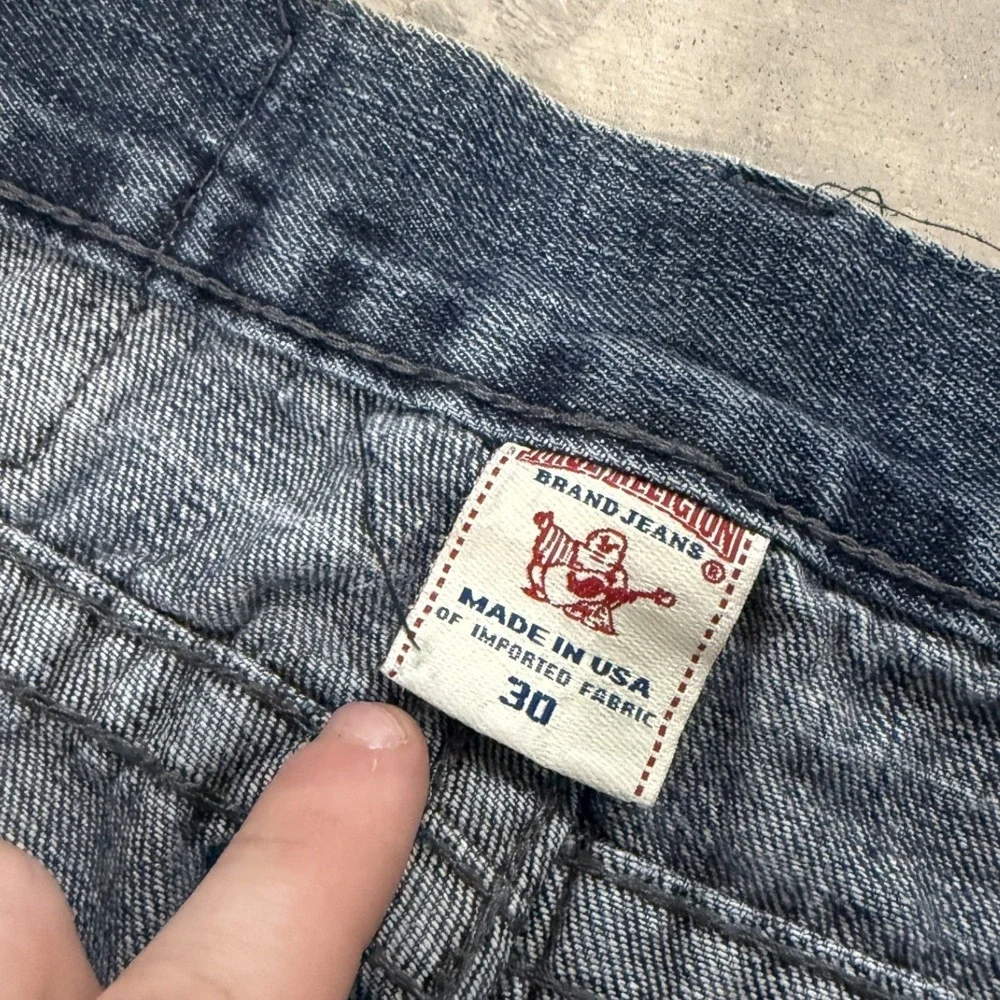 True Religion Billy Jeans Mens 30 Blue Good Studded Flap Pocket Straight Leg